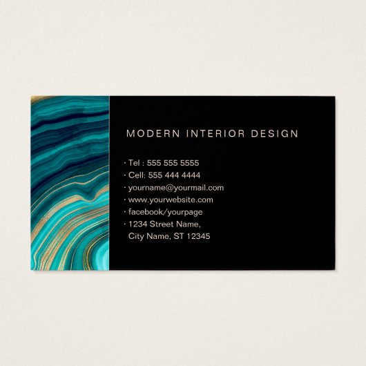 Watercolor Geode Green Black Agate Malachite (Rückseite)