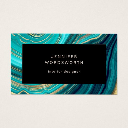 Watercolor Geode Green Black Agate Malachite (Vorderseite)