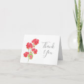 Watercolor Geraniumns Stems Dankeskarte (Vorderseite)
