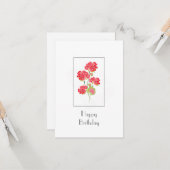 Watercolor Geraniums Stems Karte (Vorderseite/Rückseite Beispiel)