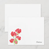 Watercolor Geraniums Stems Mitteilungskarte (Vorne/Hinten)