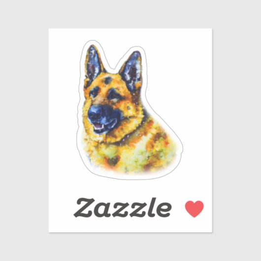 Watercolor German Shepherd Aufkleber (Blatt)