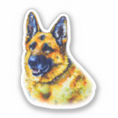 Watercolor German Shepherd Aufkleber (Vorderseite)