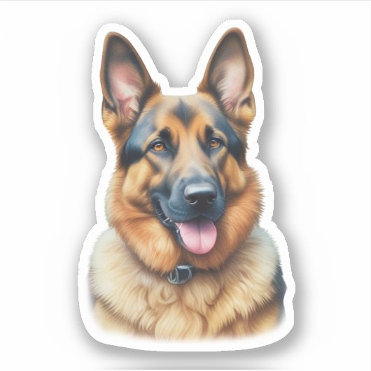 Watercolor German Shepherd Aufkleber (Vorderseite)