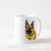 Watercolor German Shepherd Kaffeetasse (VorderseiteRechts)