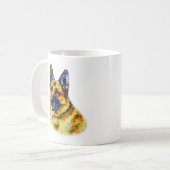 Watercolor German Shepherd Kaffeetasse (Vorderseite Links)