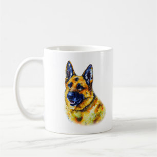 Watercolor German Shepherd Kaffeetasse