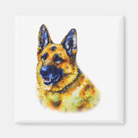 Watercolor German Shepherd Magnet (Vorne)