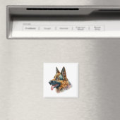 Watercolor German Shepherd Magnet (In Situ (Geschirrspüler))