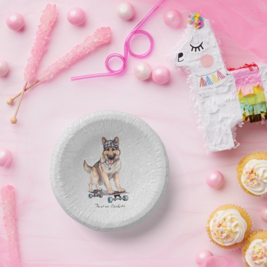 Watercolor German Shepherd Paper Bowl Pappteller (Party)