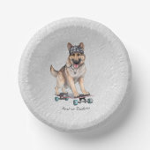 Watercolor German Shepherd Paper Bowl Pappteller (Vorderseite)