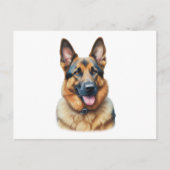 Watercolor German Shepherd Postkarte (Vorderseite)
