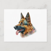 Watercolor German Shepherd Postkarte (Vorderseite)