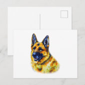 Watercolor German Shepherd Postkarte (Vorne/Hinten)