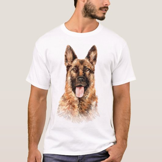 Watercolor German Shepherd T-Shirt (Vorderseite)