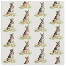 Watercolor German Shepherdog pet Stoff