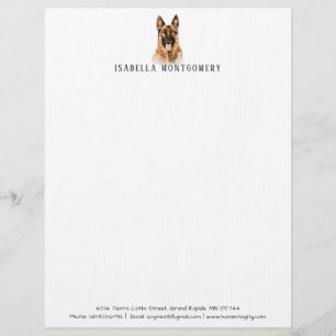 Watercolor German Shepherds Letterhead Briefbogen