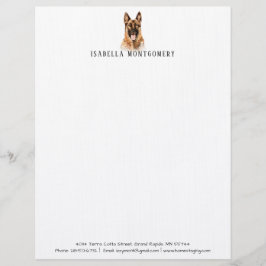 Watercolor German Shepherds Letterhead Briefbogen