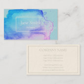 WATERCOLOR-GESCHÄFTSKARTE IN BLAU VISITENKARTE (Vorne/Hinten)