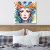 Watercolor-Gesichtsmalerei Leinwanddruck (Insitu (Schlafzimmer))