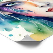 Watercolor-Gesichtsmalerei Poster (Ecke)
