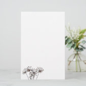 Watercolor getrocknete Blumen Briefpapier (Stehend Vorderseite)