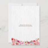 Watercolor-Geweih-Blumen-Imitat Bois Brautparty Einladung (Rückseite)