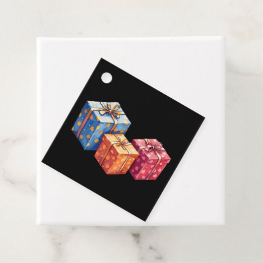Watercolor gift boxes  illustration square geschenkanhänger (Beispiel)