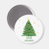 Watercolor Gift Tree Frohe Weihnachtsmagnet Magnet (Vorderseite/Rückseite)