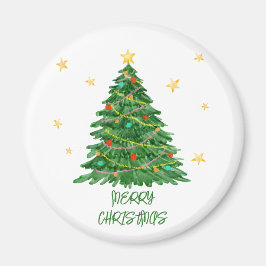 Watercolor Gift Tree Frohe Weihnachtsmagnet Magnet