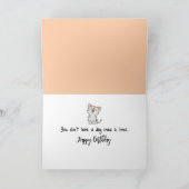 Watercolor Ginger Cat Birthday Karte (Innenseite)