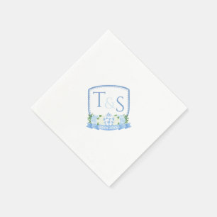 Watercolor Ginger Jar Monogram Wedding Wappen Serviette