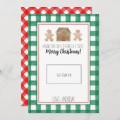 Watercolor Gingerbrett Lehrer Weihnachtsgeschenkka Dankeskarte (Vorne/Hinten)