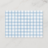Watercolor Gingham Baby Blue Diaper Raffle Begleitkarte (Rückseite)