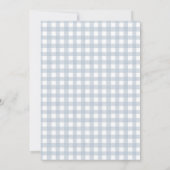 Watercolor Gingham & Bow Krawatte Boy Babydusche Einladung (Rückseite)