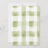 Watercolor Gingham Cocktail und Kekse Winter Einladung (Rückseite)