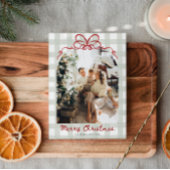 Watercolor Gingham Family Foto Weihnachten