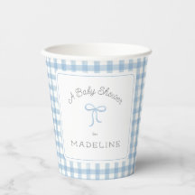 Watercolor Gingham Light Blue Baby Dusche