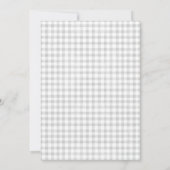 Watercolor Gingham Light Gray Baby Dusche Einladung (Rückseite)