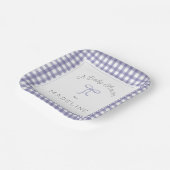 Watercolor Gingham Lila Baby Dusche Pappteller (Gewinkelt)