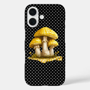 Watercolor Gingham Mushroom Garden iPhone 16 Hülle