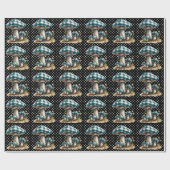 Watercolor Gingham Mushroom Garden Geschenkpapier (Flach)