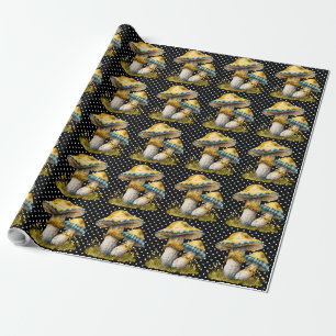 Watercolor Gingham Mushroom Garden Geschenkpapier