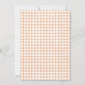 Watercolor Gingham Peach Baby Dusche Einladung (Rückseite)