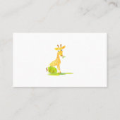 Watercolor Giraffe Babysitter Childcare Provider Visitenkarte (Rückseite)
