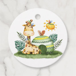 Watercolor Giraffe Safari Birthday Thank You Geschenkanhänger