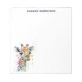Watercolor Giraffe Sophisticated Notepad Notizblock (Vorderseite)
