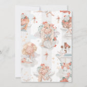 Watercolor Girl Angel Taufe Einladung (Rückseite)