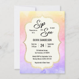 Watercolor Girl Boy BABY SIP and SEE | FOTO Einladung