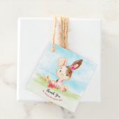 Watercolor Girl Bunny Baby Showfarm Vielen Dank Geschenkanhänger (Beispiel)